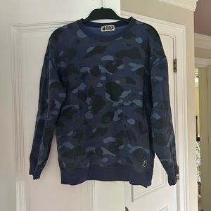 BAPE navy camo crew neck